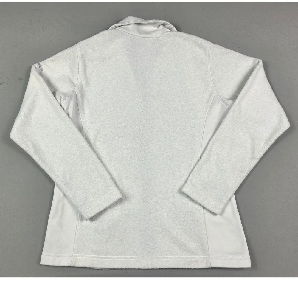 Columbia‎ Womens Small Fleece Full Zip Jacket White Sportswear Lightweight